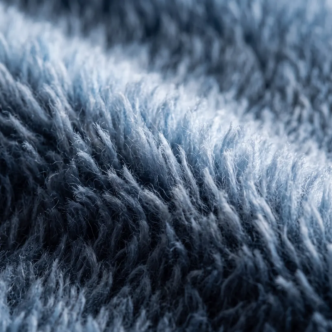 Macro of the soft brushed inside of steel-blue fleece