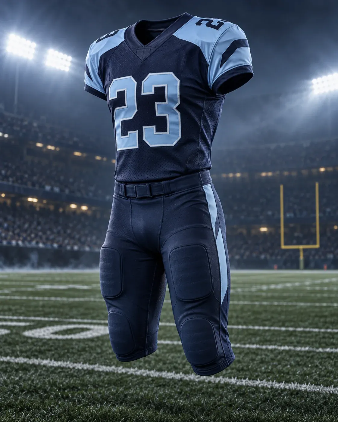 Navy alternative uniform with sky-blue numbers