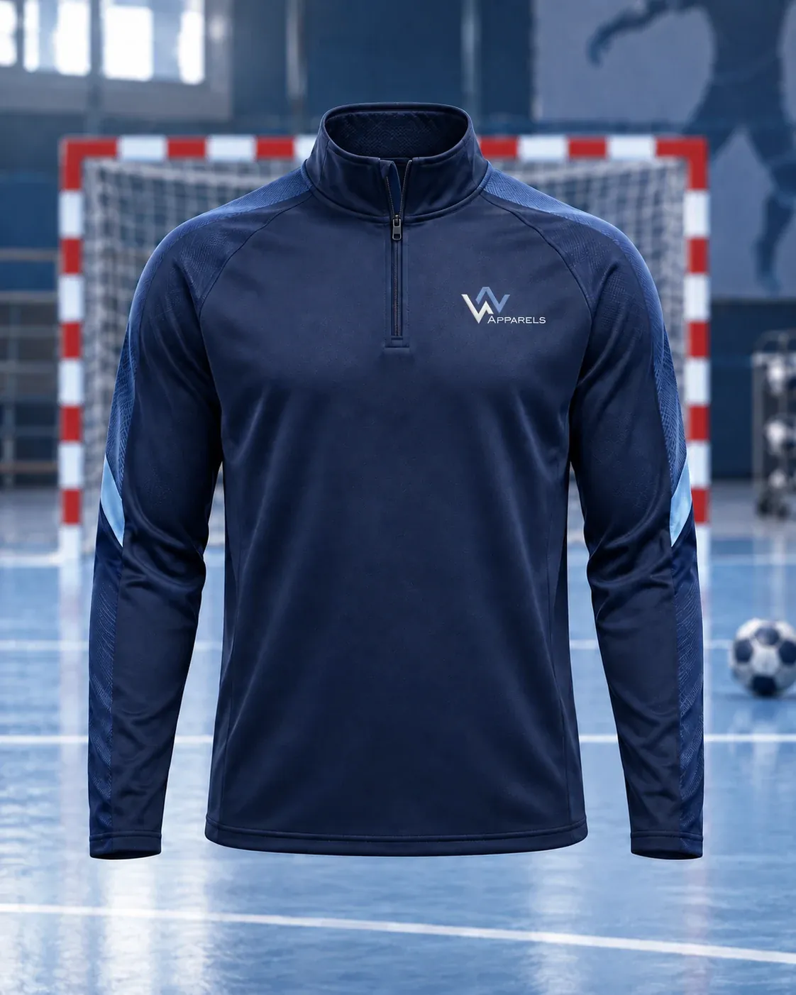 Navy quarter-zip warm-up top