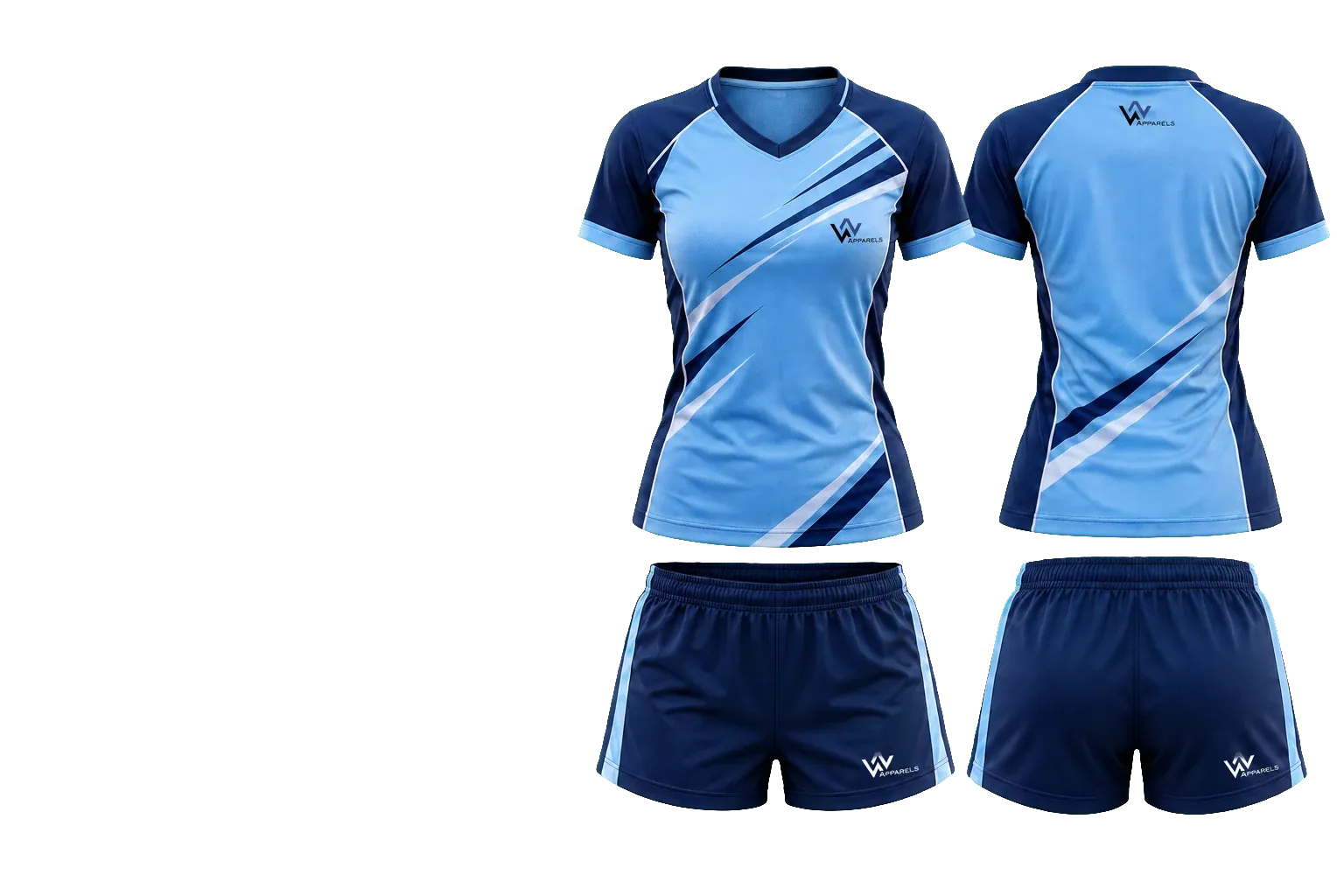 WhatsNext volleyball jerseys front and back with shorts
