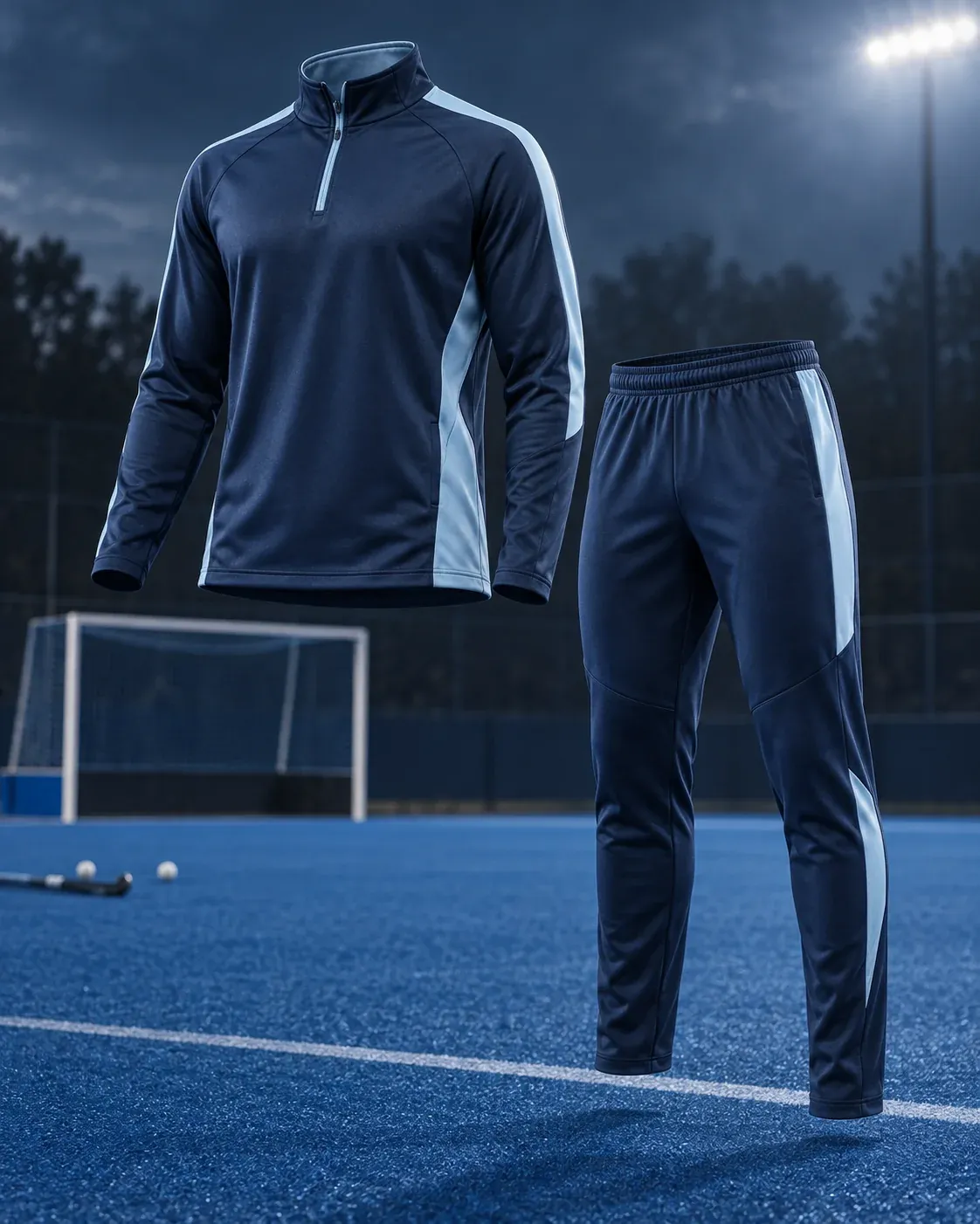 Navy training top and track trousers